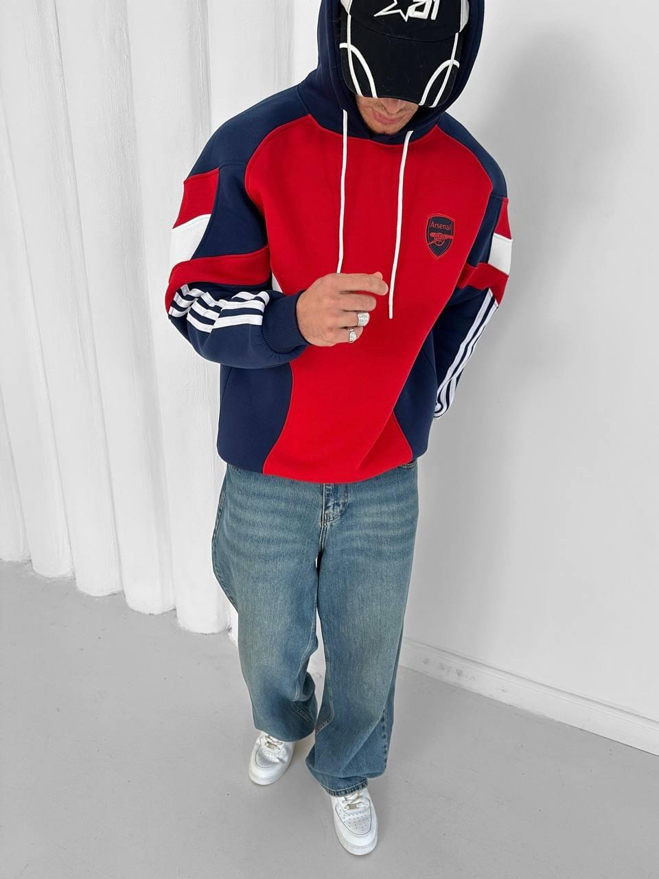 90s Blokecore Arsenal Hoodie, Retro Soccer Sweatshirt
