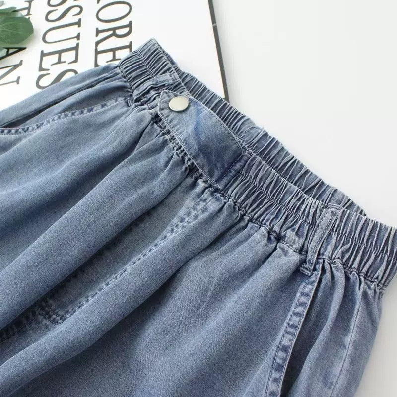 Patchwork Embroidery Cropped Harem Pants