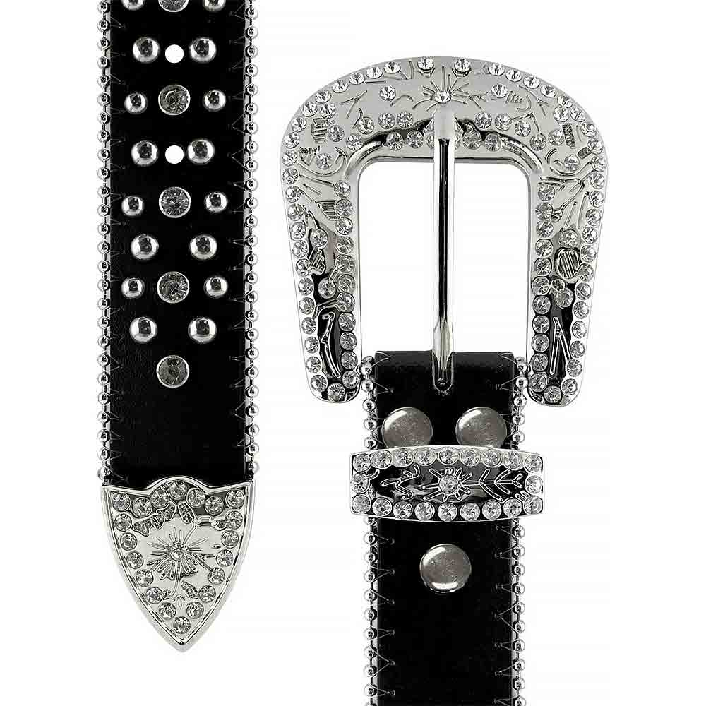 Black Cross Stones Belt