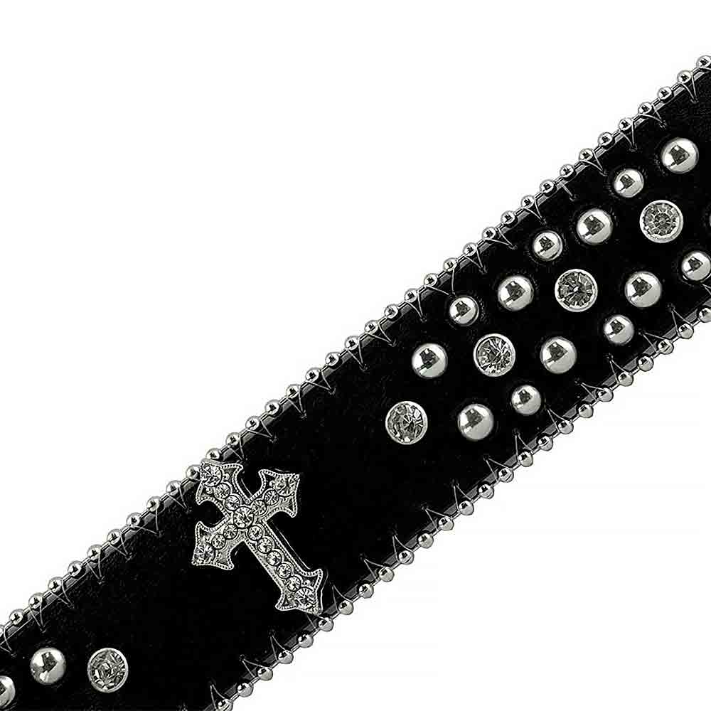 Black Cross Stones Belt