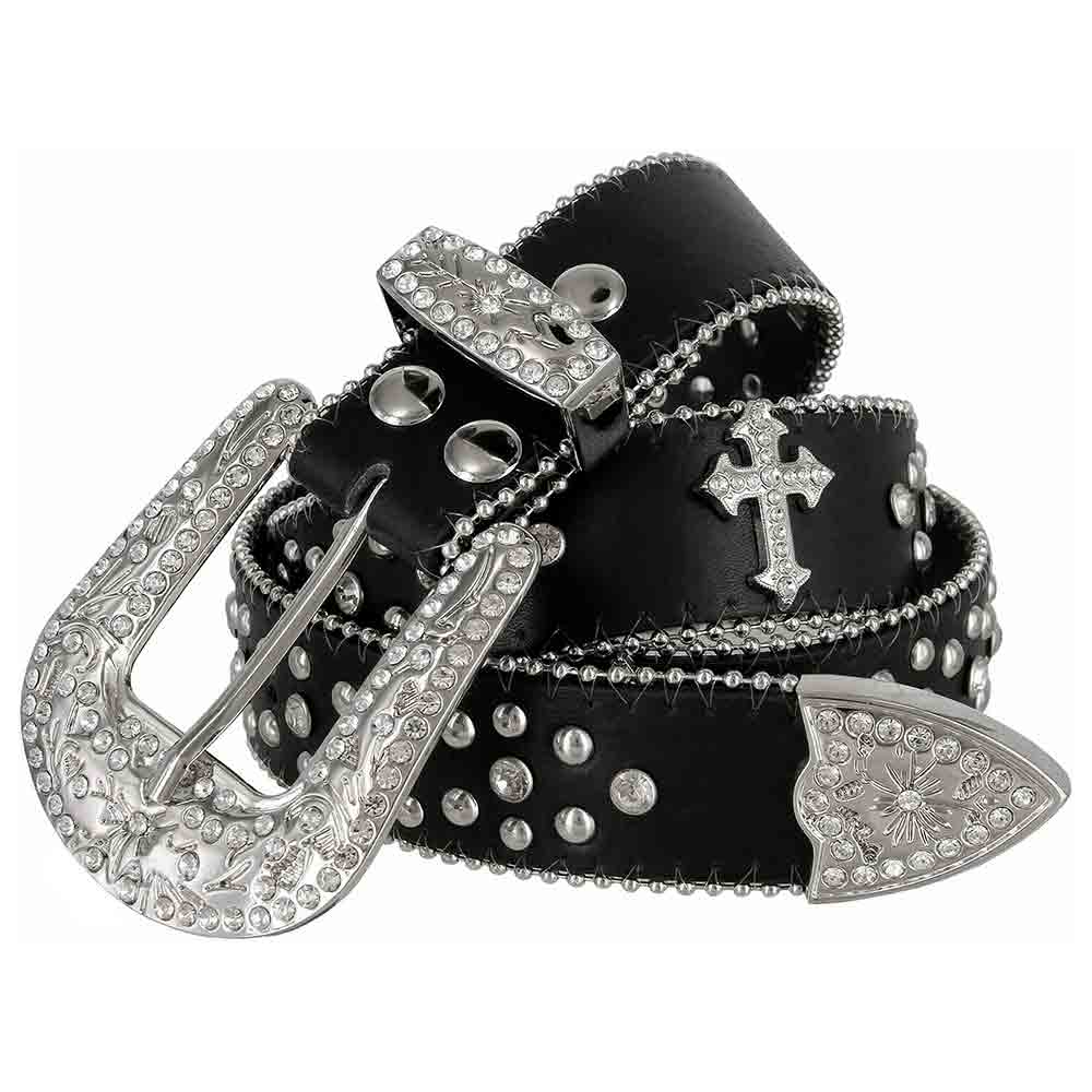 Black Cross Stones Belt