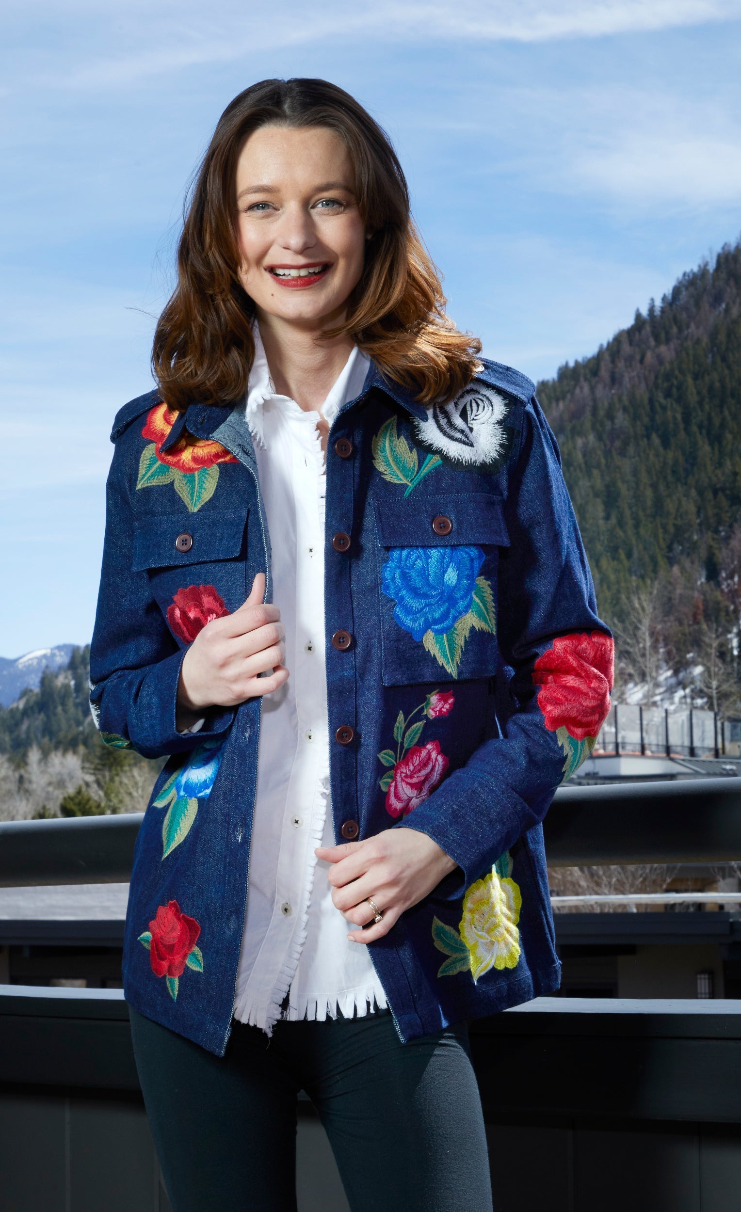 Floral Embroidery Denim Jacket
