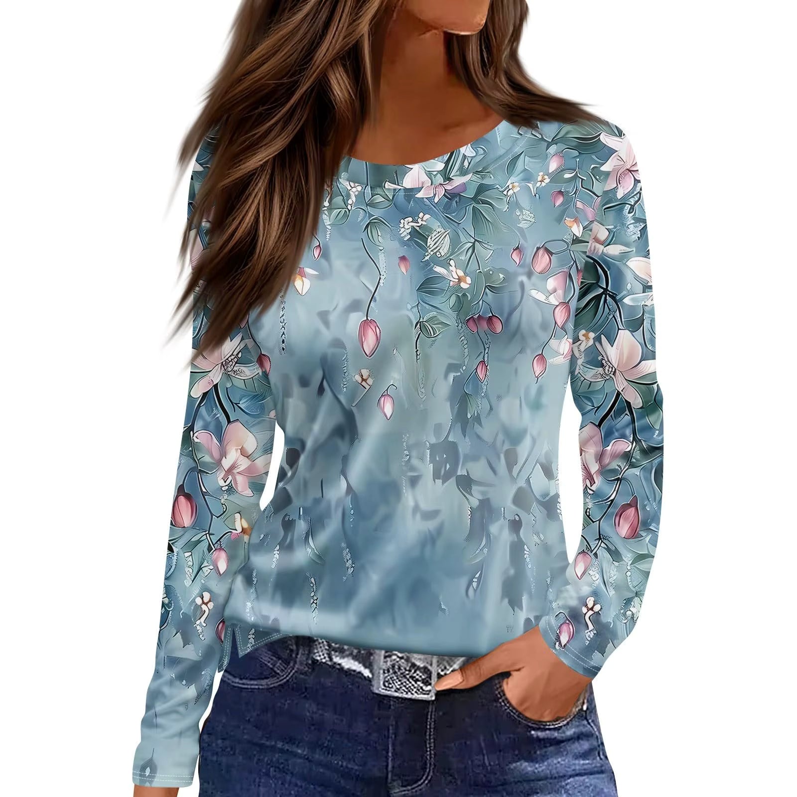 Vintage Floral Mesh Blouse