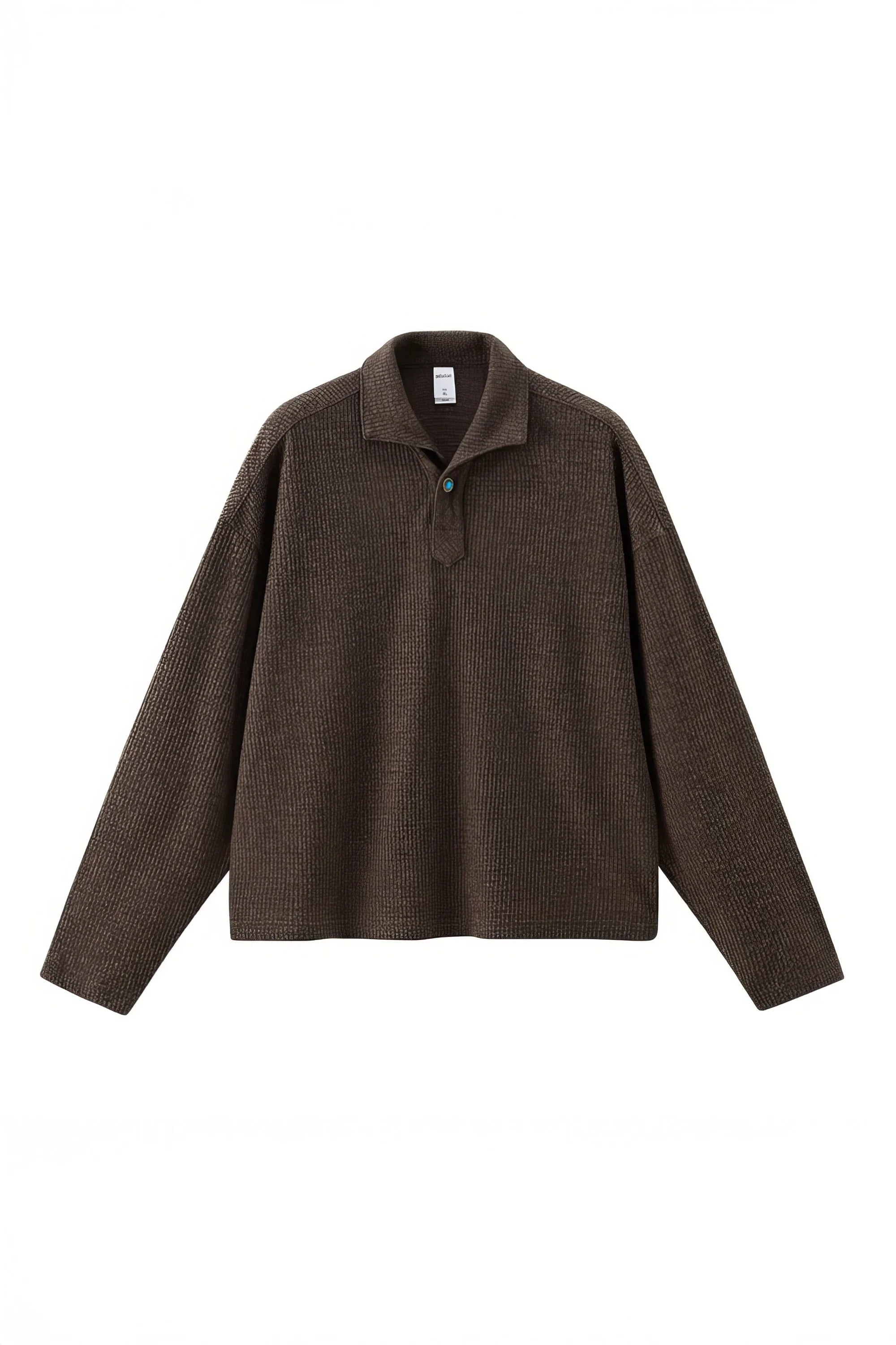 Vintage Italian Polo Shirt - Long Sleeve, Loose Fit, Classic Collared