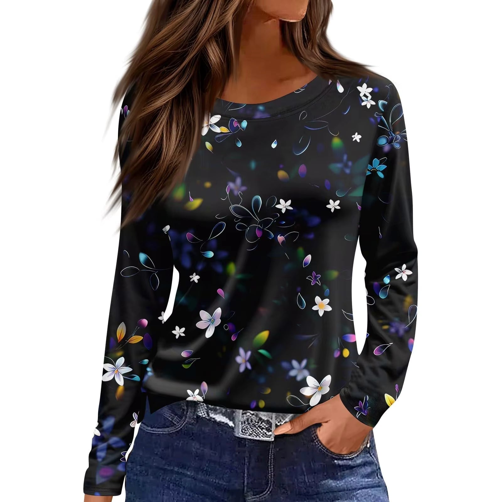 Vintage Floral Mesh Blouse