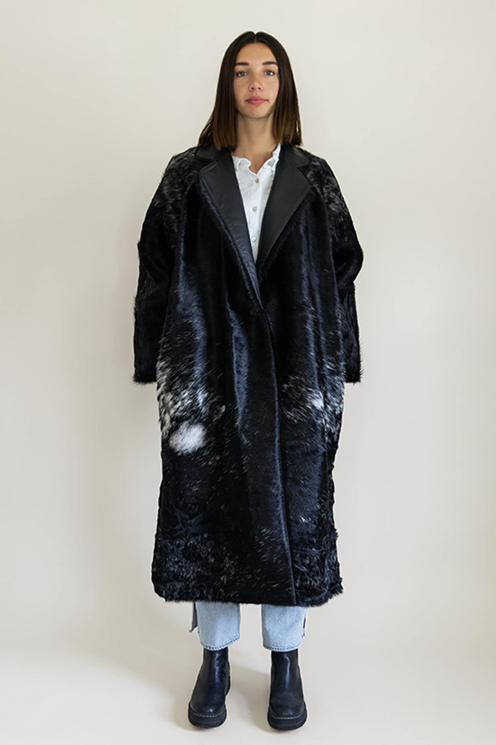 Cowhide Leather Trench Coat