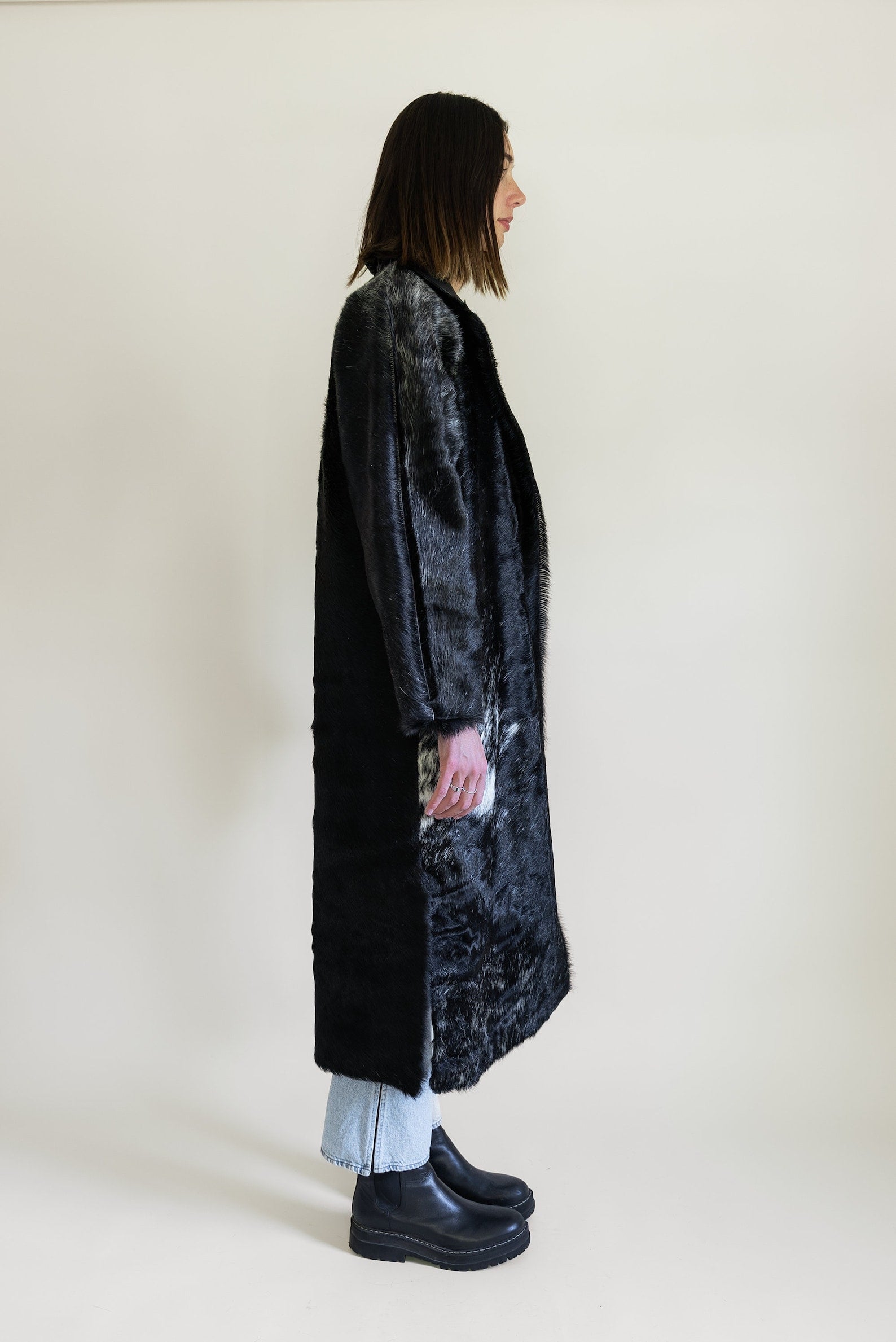 Cowhide Leather Trench Coat