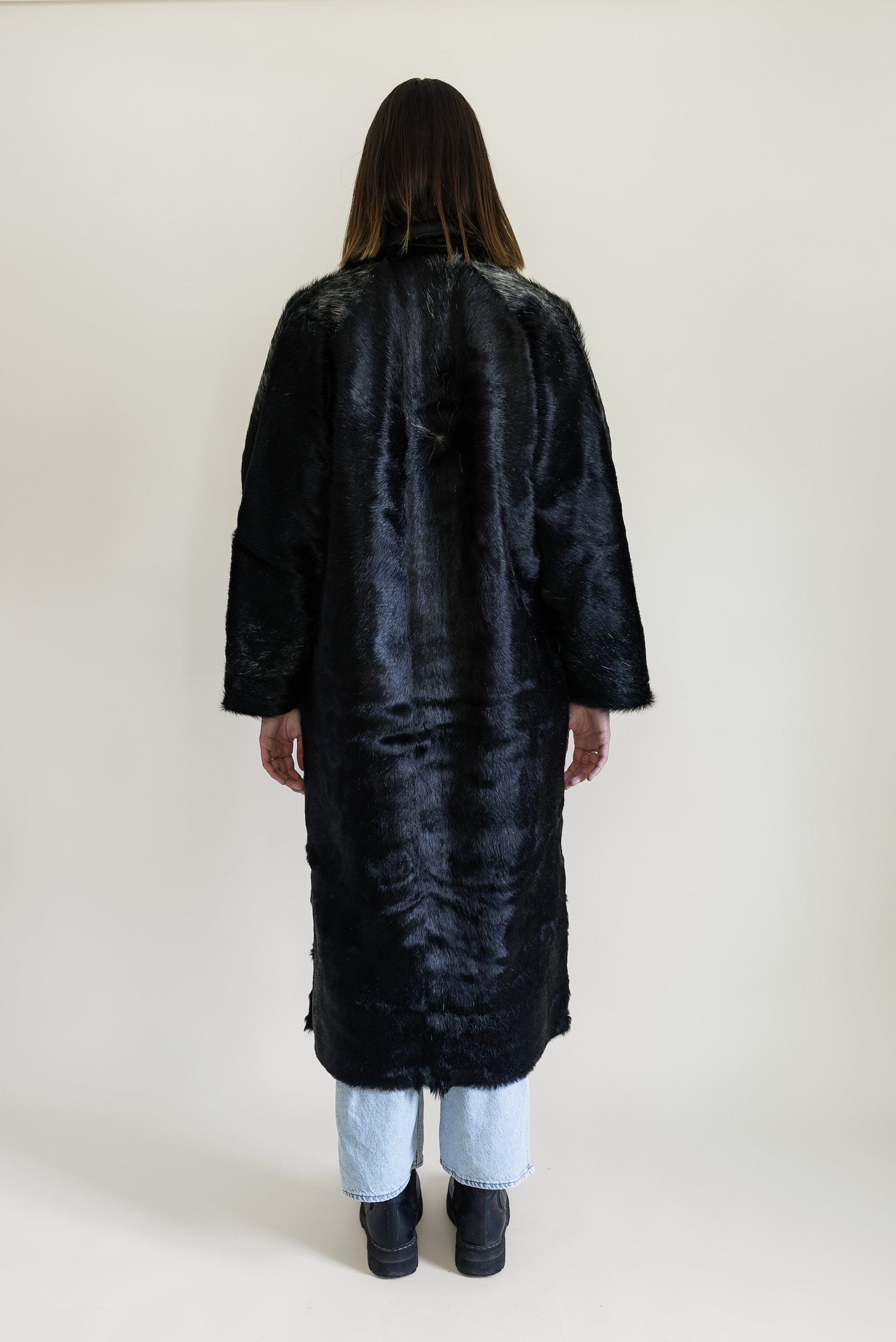 Cowhide Leather Trench Coat