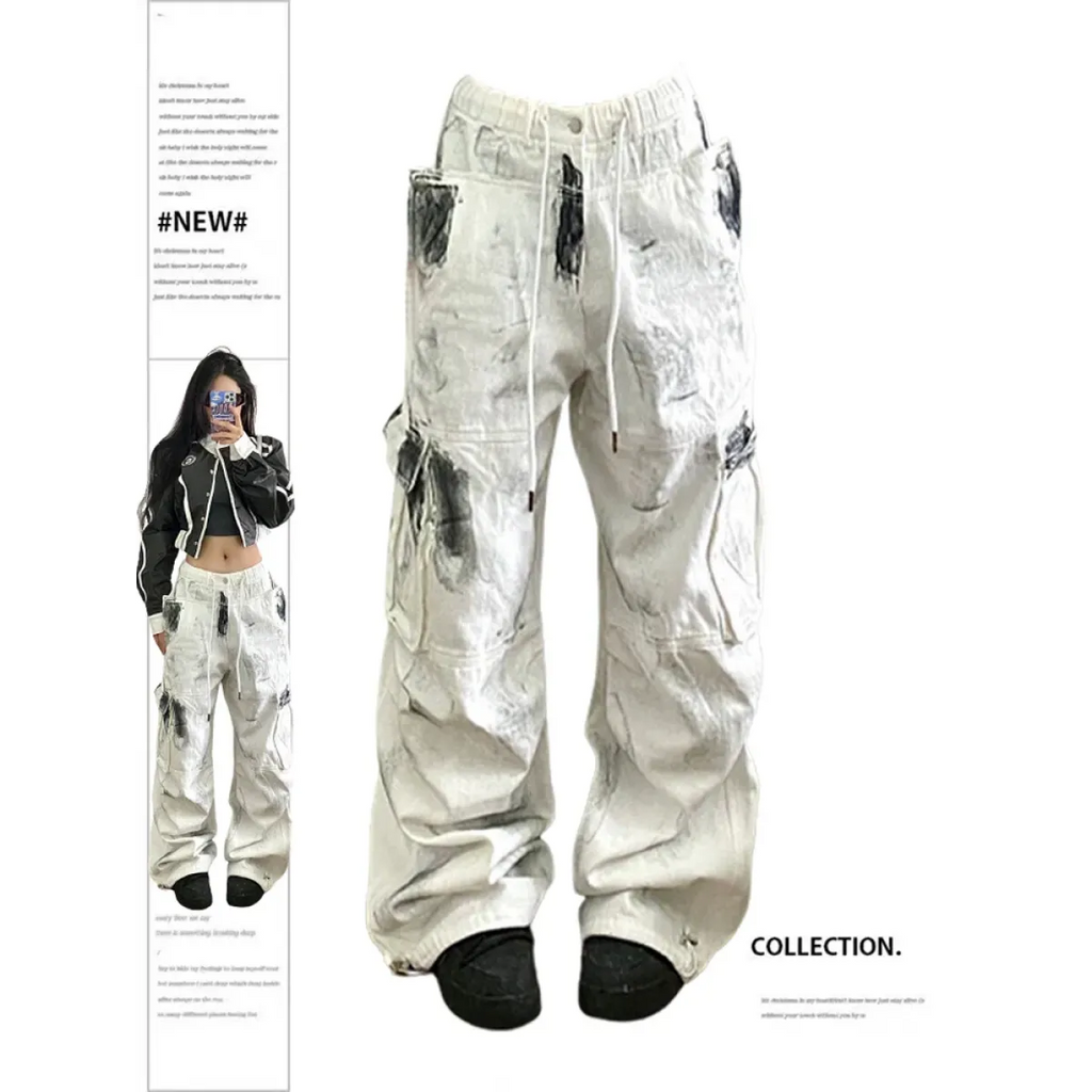 Y2K Vintage White Cargo Jeans