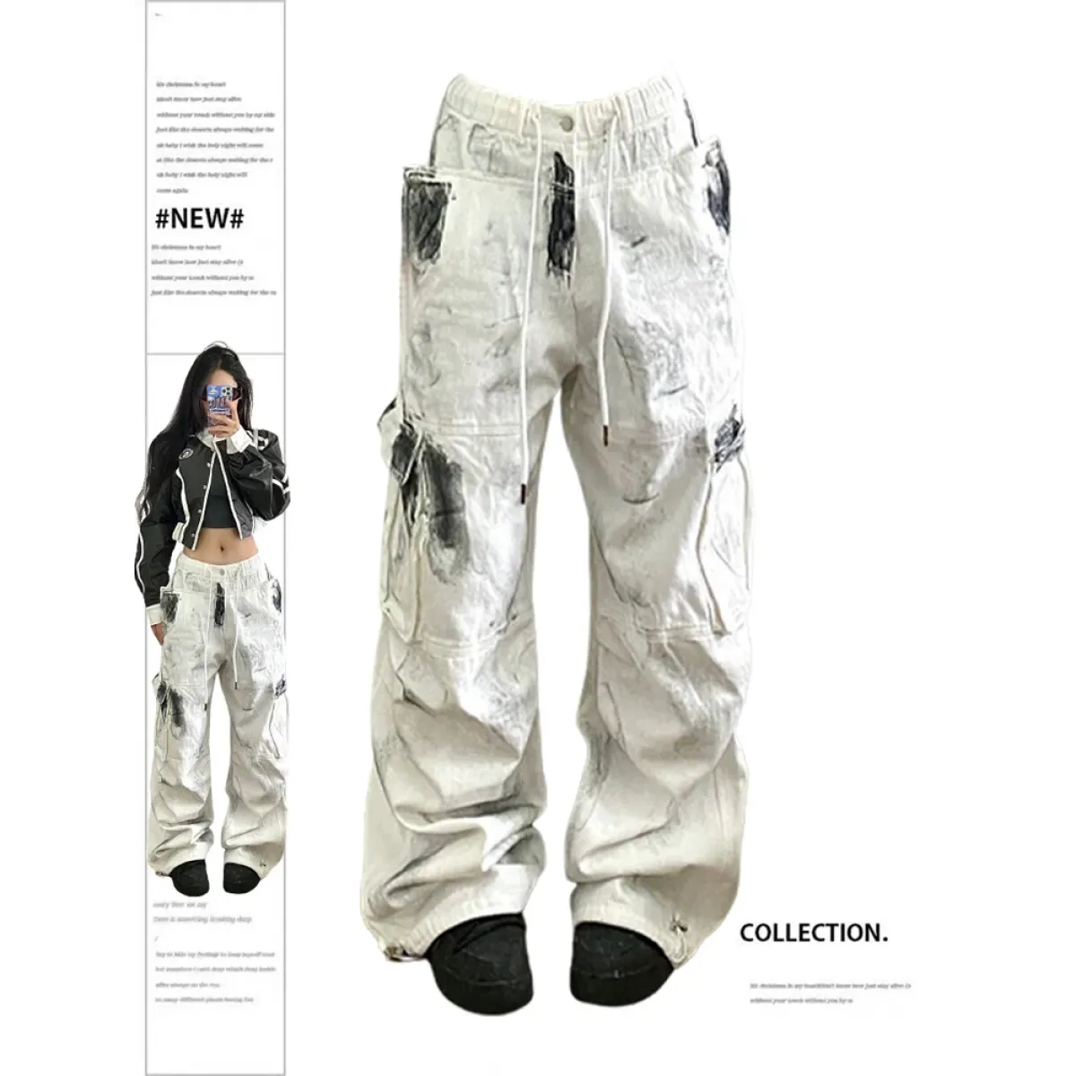 Y2K Vintage White Cargo Jeans