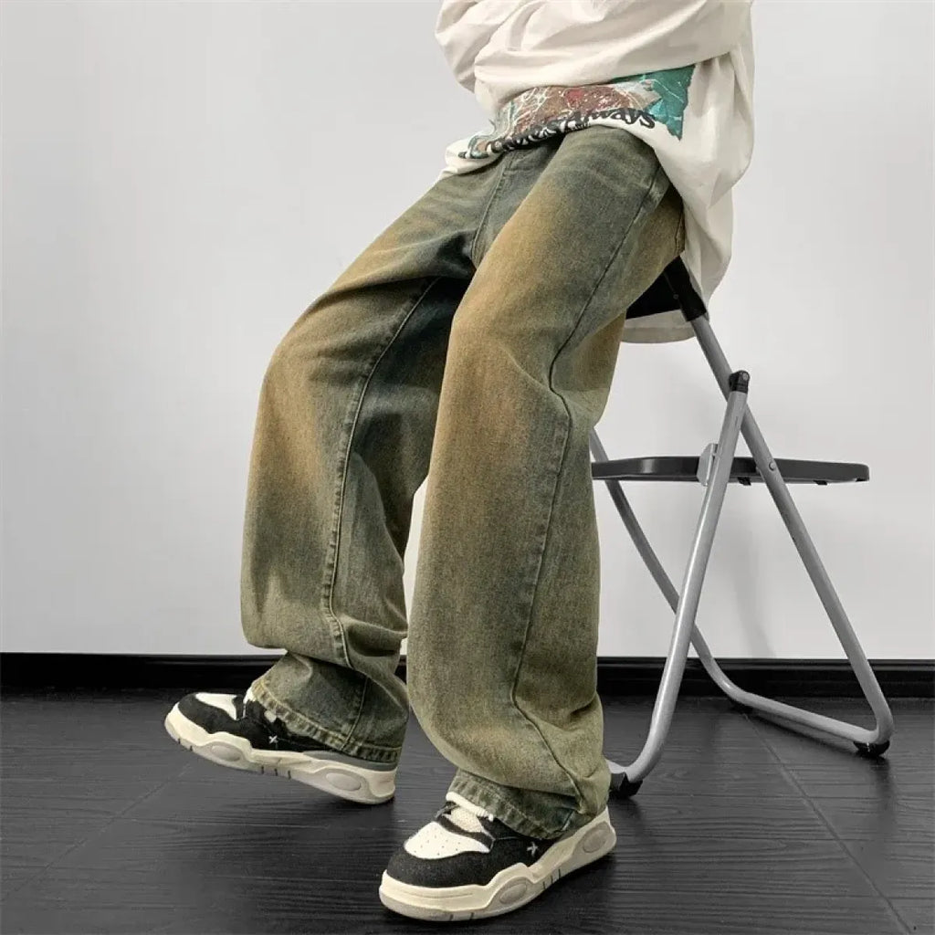 Vintage Wide Leg Denim Pants