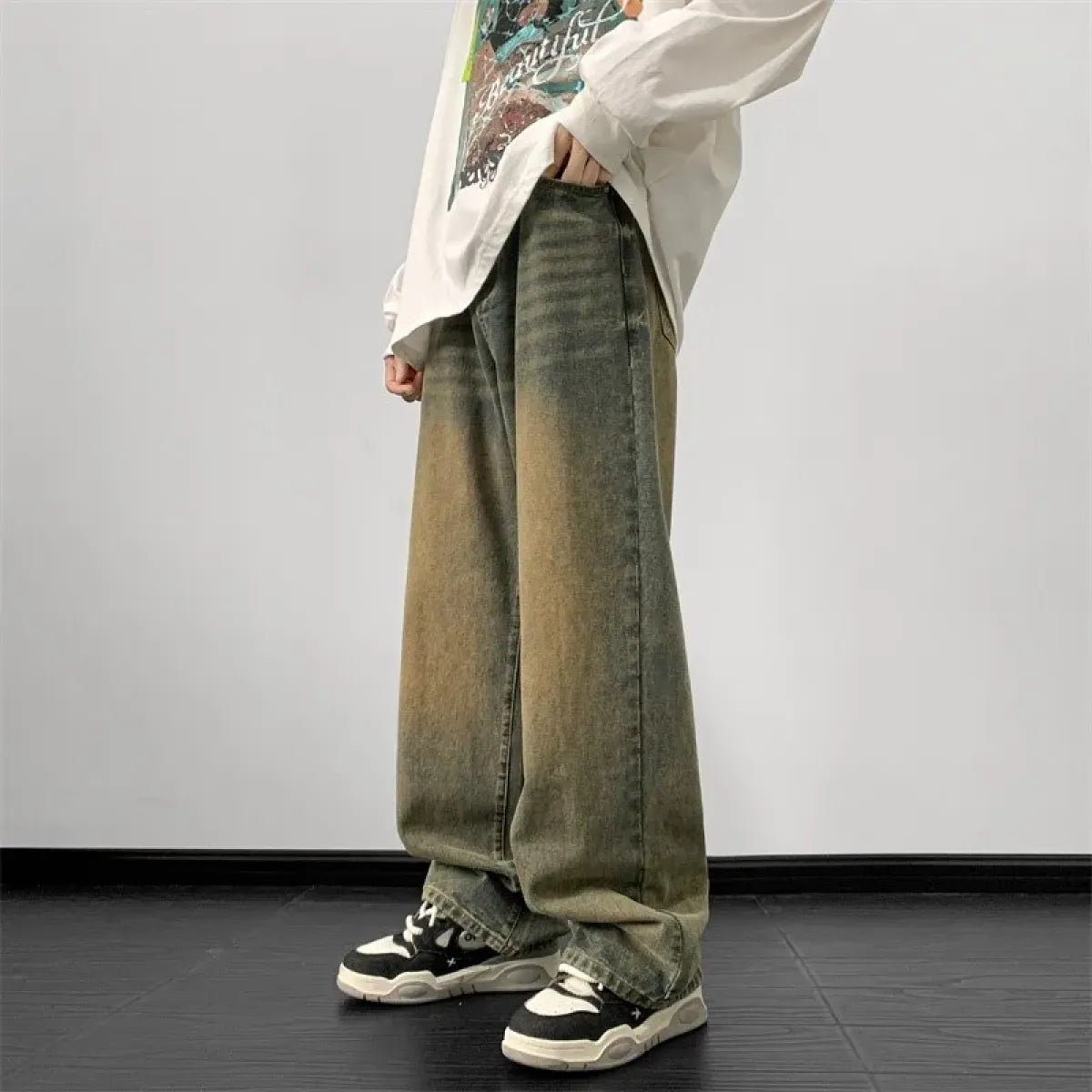 Vintage Wide Leg Denim Pants