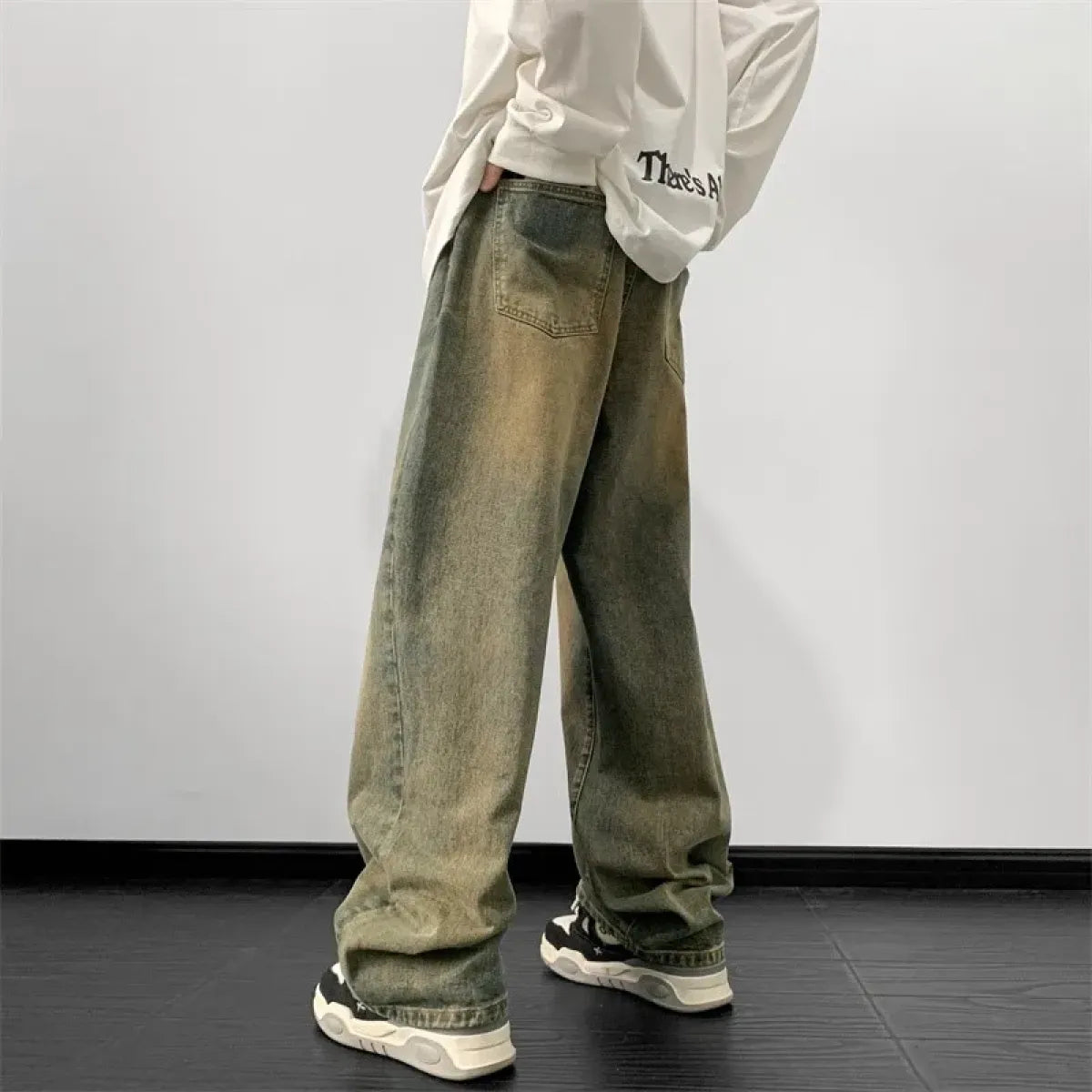 Vintage Wide Leg Denim Pants