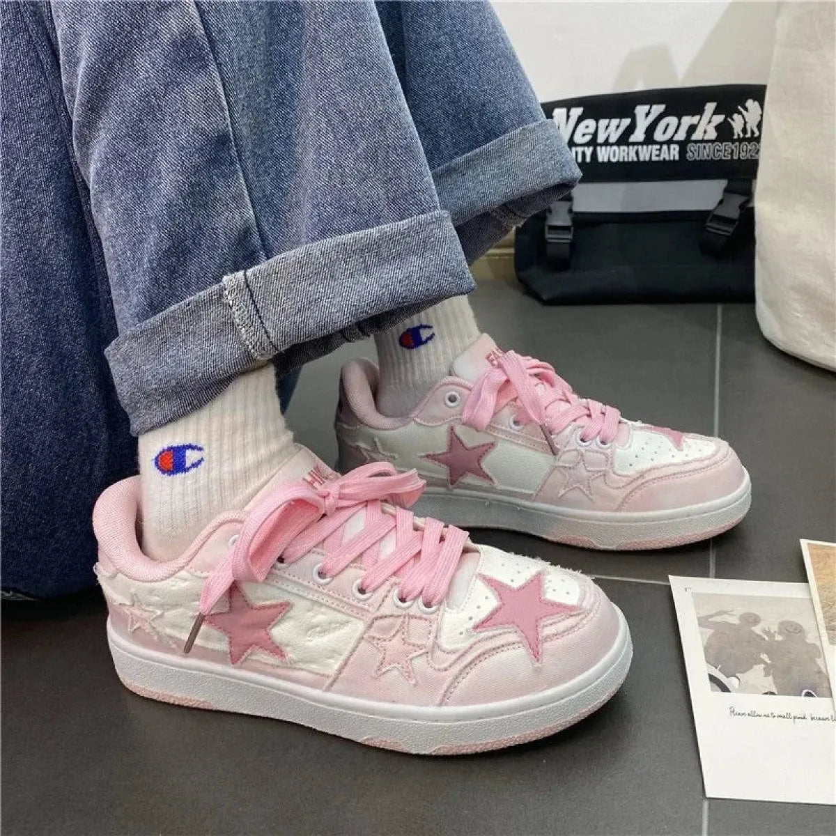 Y2K Pink Flat Sneakers