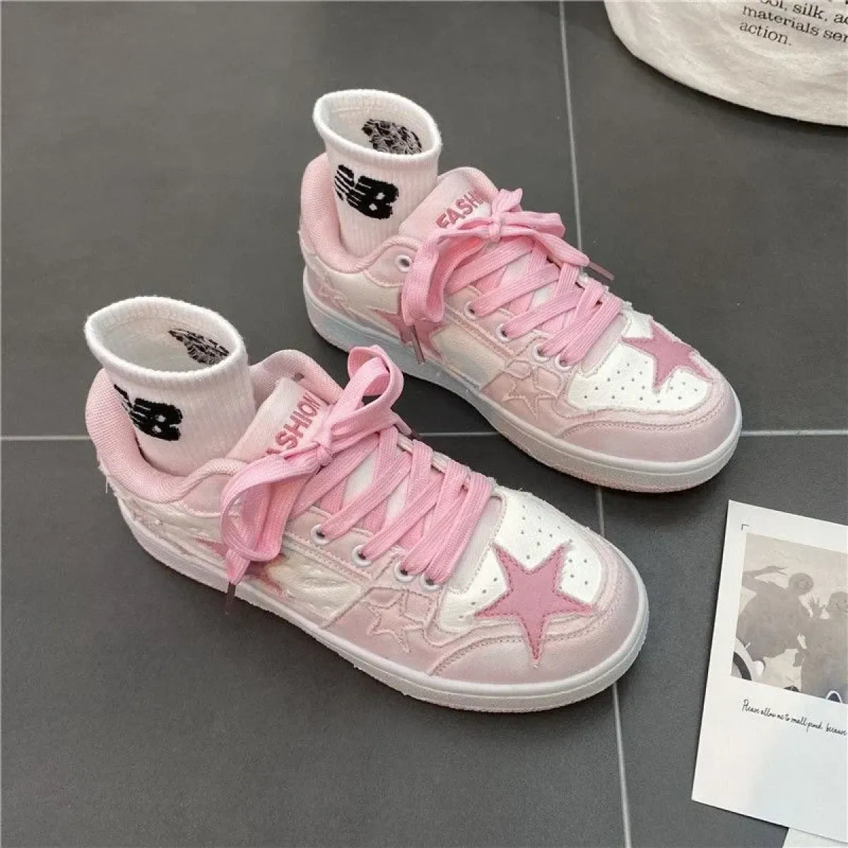 Y2K Pink Flat Sneakers